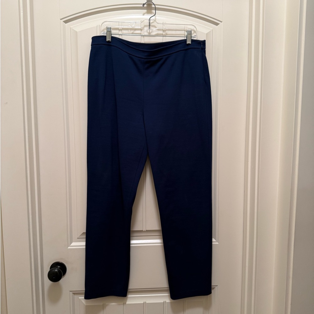 St John Blue Wool Knit Pants Sz 14